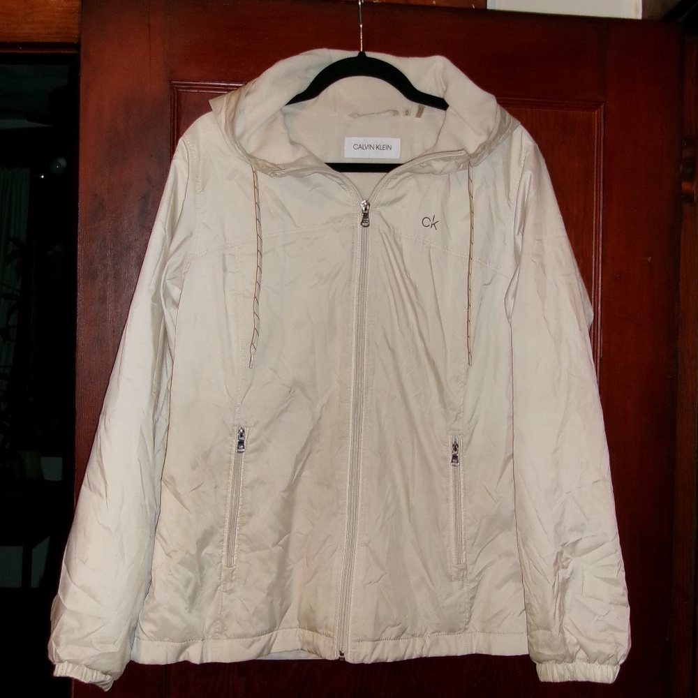 Calvin Klein Women’s Fleece-Lined Hooded Windbreaker Jacket – Size Medium